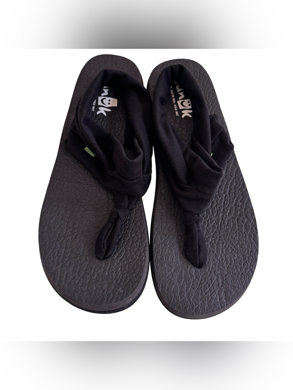 Sanuk Yoga Sling Black Knot Fabric Sandals Sz 9